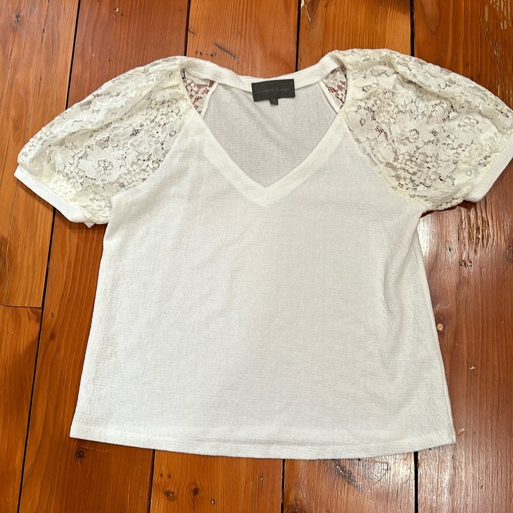 Sunday in Brooklyn cream lace top